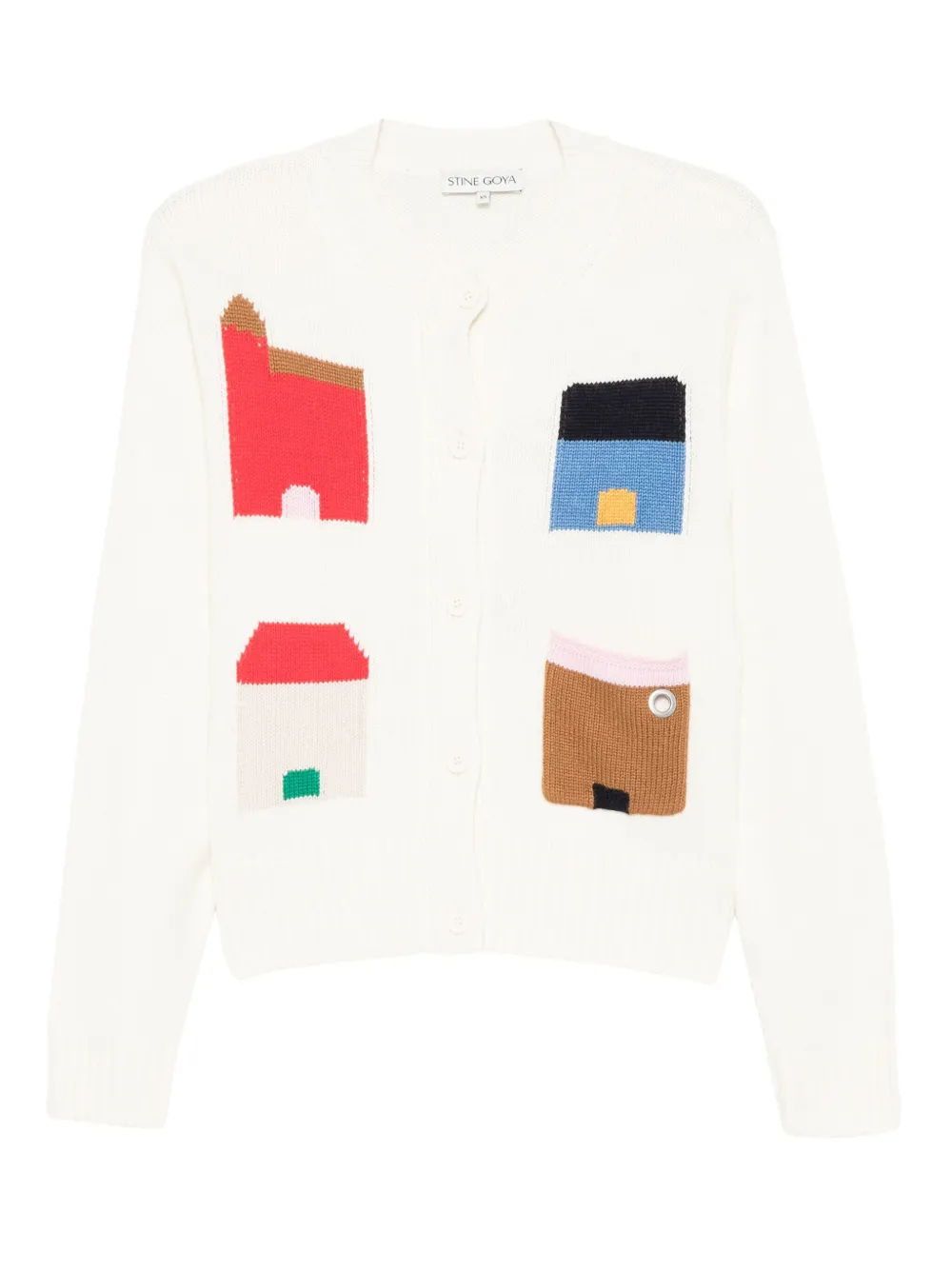 Кардиган с узором в виде дома Stine Goya, белый
Кардиган с узором в виде дома Stine Goya, белый