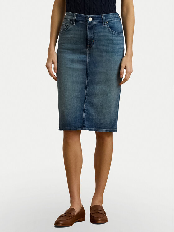 Юбка из денима прямого кроя 200817846001 Lauren Ralph Lauren, синий 
Юбка из денима прямого кроя 200817846001 Lauren Ralph Lauren, синий