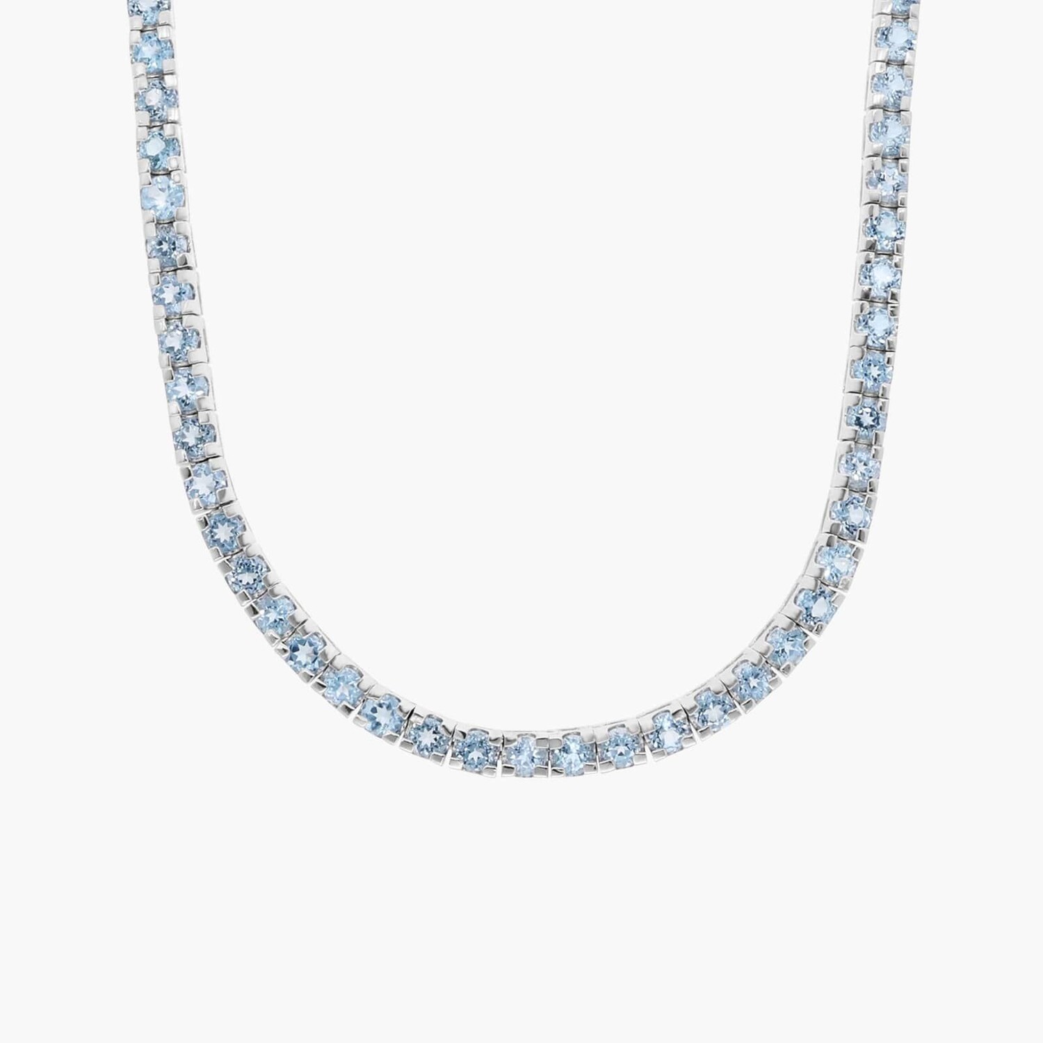 Ожерелье «Вечность» с небесно-голубым топазом из стерлингового серебра (3 мм) Blue Nile