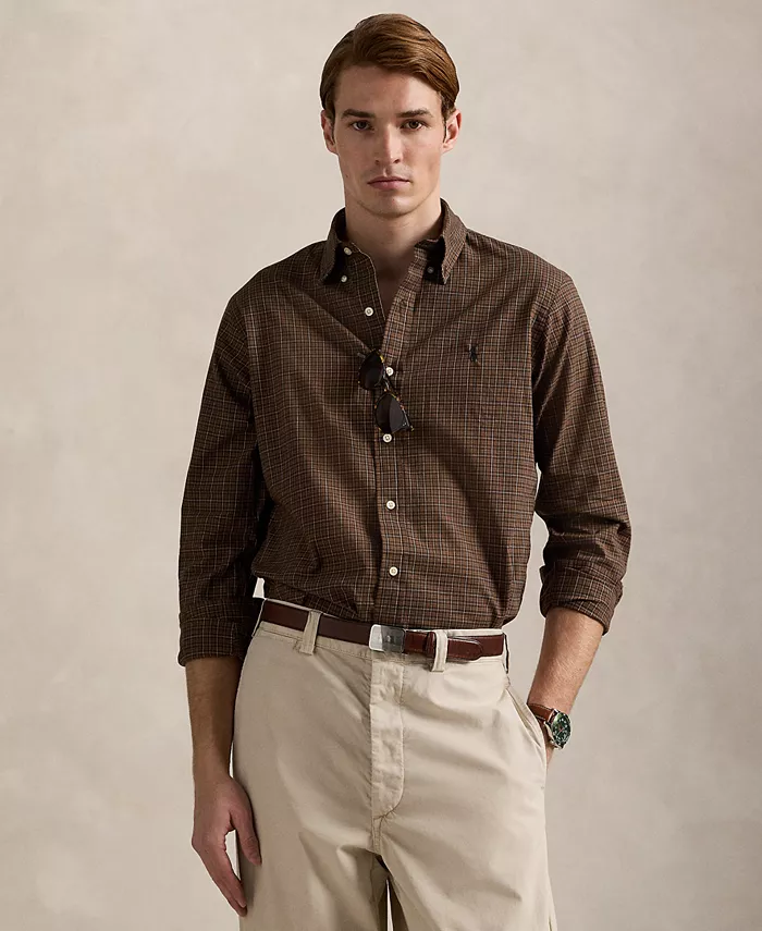 Мужская классическая рубашка в клетку из твила Polo Ralph Lauren, коричневый
Мужская классическая рубашка в клетку из твила Polo Ralph Lauren, коричневый