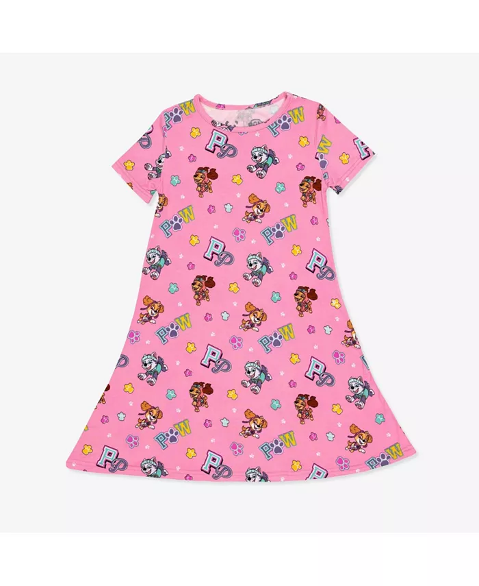 Щенячий патруль для девочек: розовое платье с короткими рукавами в стиле Varsity Bellabu Bear, розовый 
Щенячий патруль для девочек: розовое платье с короткими рукавами в стиле Varsity Bellabu Bear, розовый