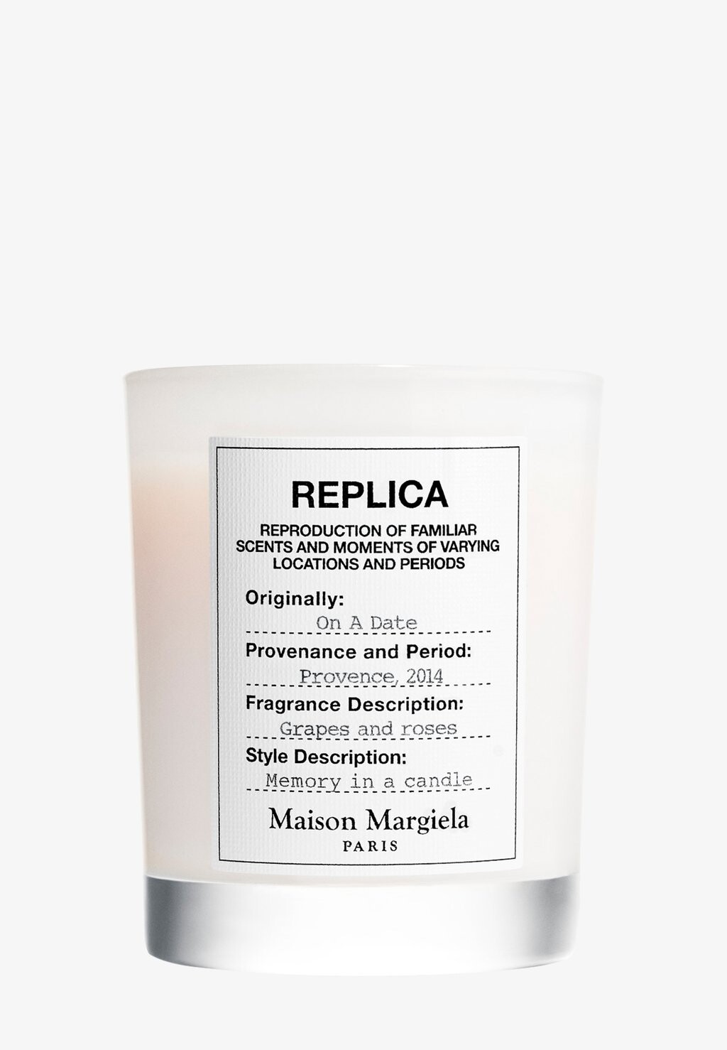 Ароматическая свеча Replica On A Date Candle Maison Margiela Fragrances, цвет on a date
Ароматическая свеча Replica On A Date Candle Maison Margiela Fragrances, цвет on a date