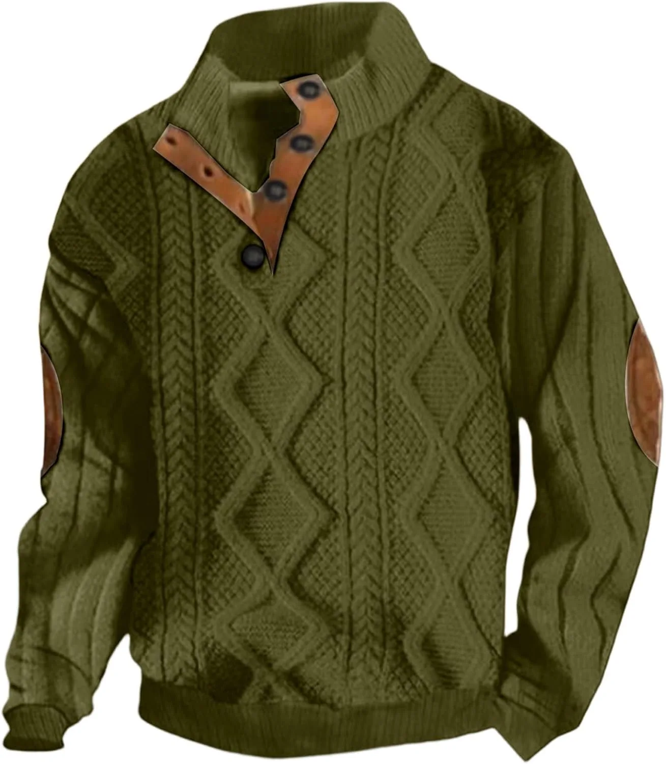 Мужской кабельный пуловер с длинными рукавами и воротником стойкой
Мужской кабельный пуловер с длинными рукавами и воротником стойкой