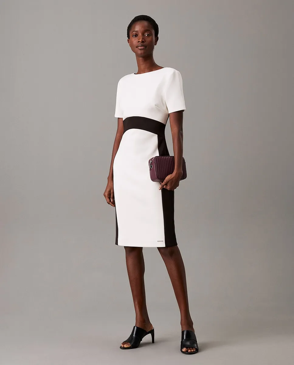 Двухцветное неопреновое платье Calvin Klein, белый
Двухцветное неопреновое платье Calvin Klein, белый