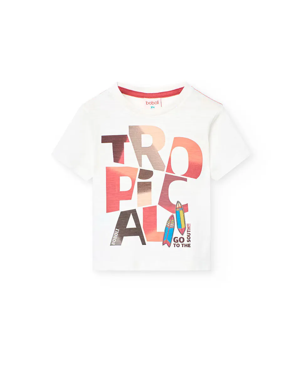 Футболка из хлопка для мальчика с рисунком спереди Boboli, белый
Футболка из хлопка для мальчика с рисунком спереди Boboli, белый