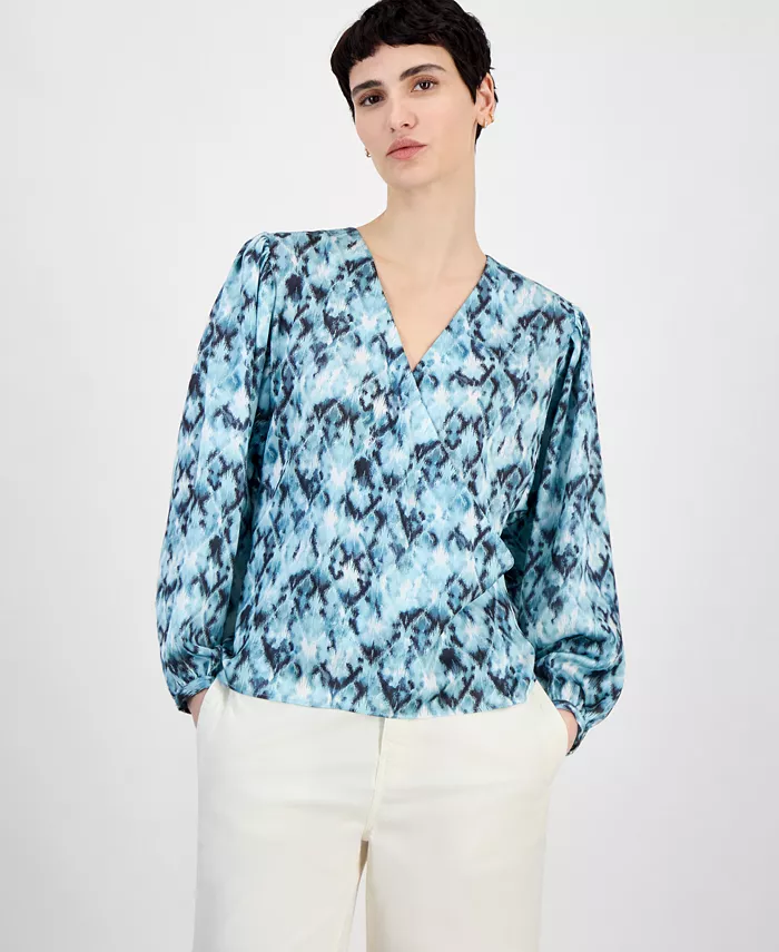 Женский топ с имитацией запаха и манжетами на пуговицах BOSS Orange, мультиколор
Женский топ с имитацией запаха и манжетами на пуговицах BOSS Orange, мультиколор