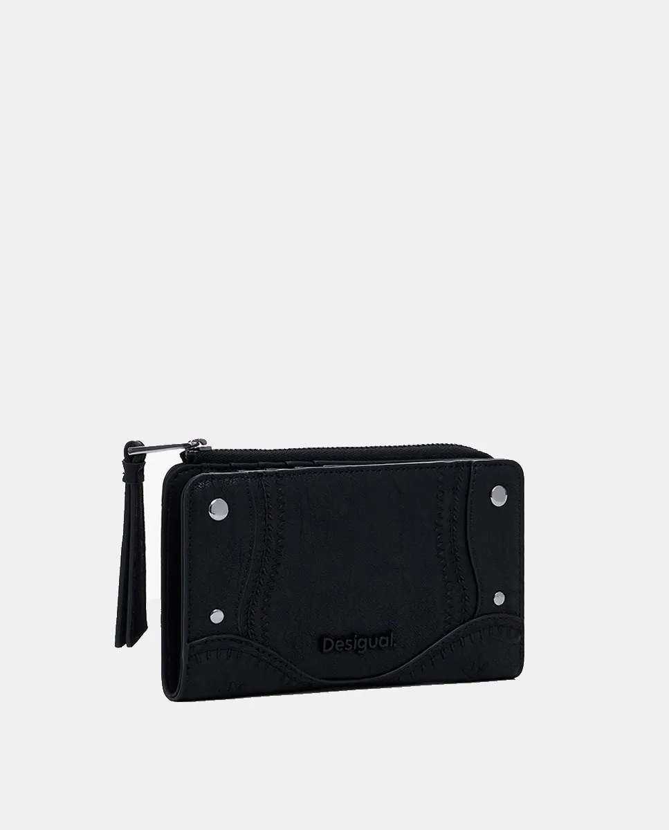 Кошелек из кожи с вышивкой среднего размера Desigual, черный
Кошелек из кожи с вышивкой среднего размера Desigual, черный