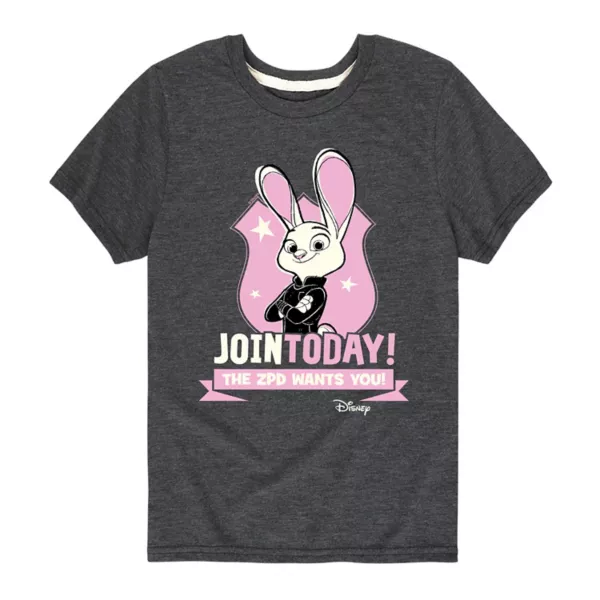 Футболка с графическим принтом «Зверополис, мальчики 8-20 лет, зебровая полиция хочет тебя» Disney, серый