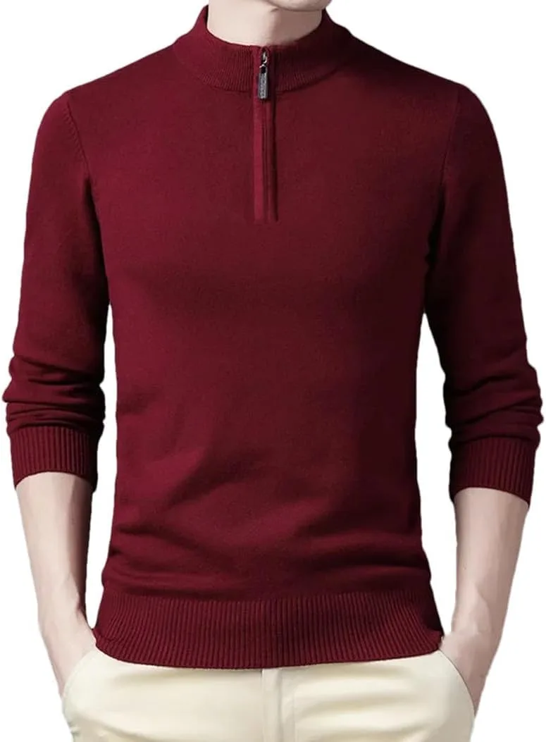 Мужской свитер с молнией и воротником-стойкой
Мужской свитер с молнией и воротником-стойкой