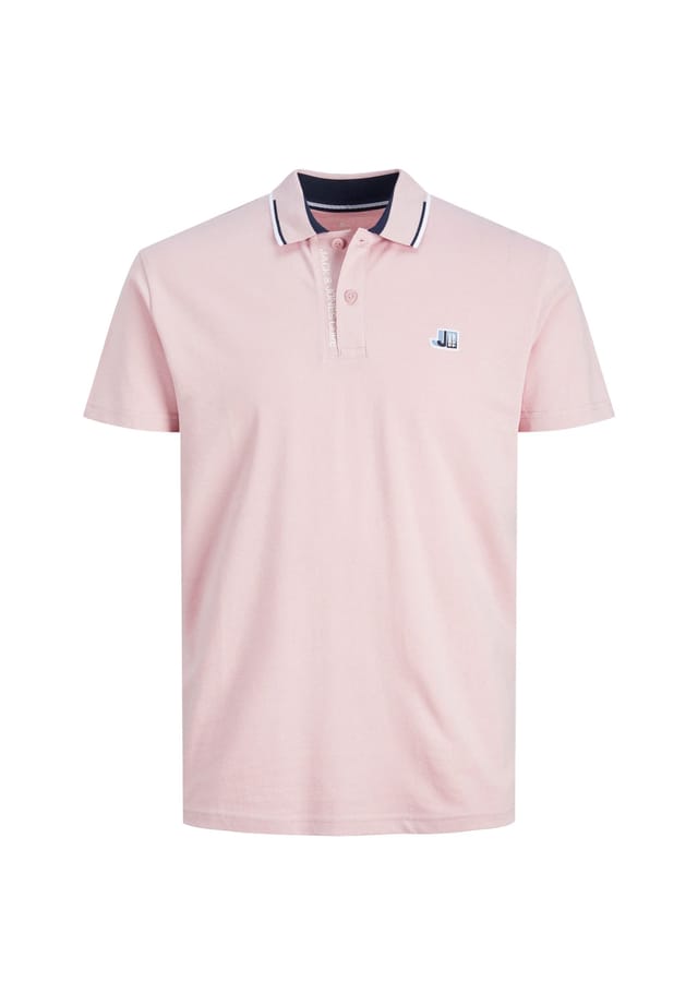 Рубашка поло Рубашка поло Logan с короткими рукавами контрастными полосками и логотипом Jack & Jones, розовый 
Рубашка поло Рубашка поло Logan с короткими рукавами контрастными полосками и логотипом Jack & Jones, розовый