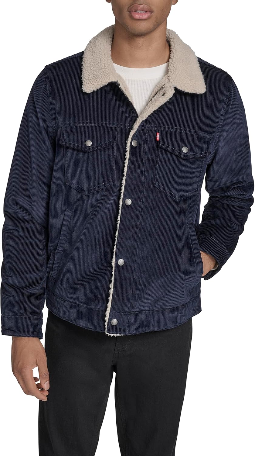 Мужская джинсовая куртка Levi's Cotton Trucker, Navy Wide Wale Corduroy
Мужская джинсовая куртка Levi's Cotton Trucker, Navy Wide Wale Corduroy