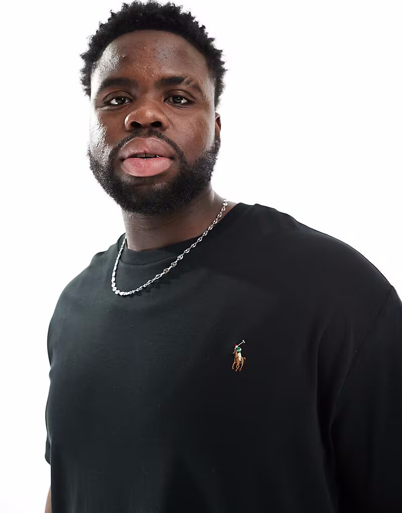 Футболка Polo Ralph Lauren Big & Tall с логотипом и принтом пима из хлопка, классического свободного кроя, черного цвета
Футболка Polo Ralph Lauren Big & Tall с логотипом и принтом пима из хлопка, классического свободного кроя, черного цвета