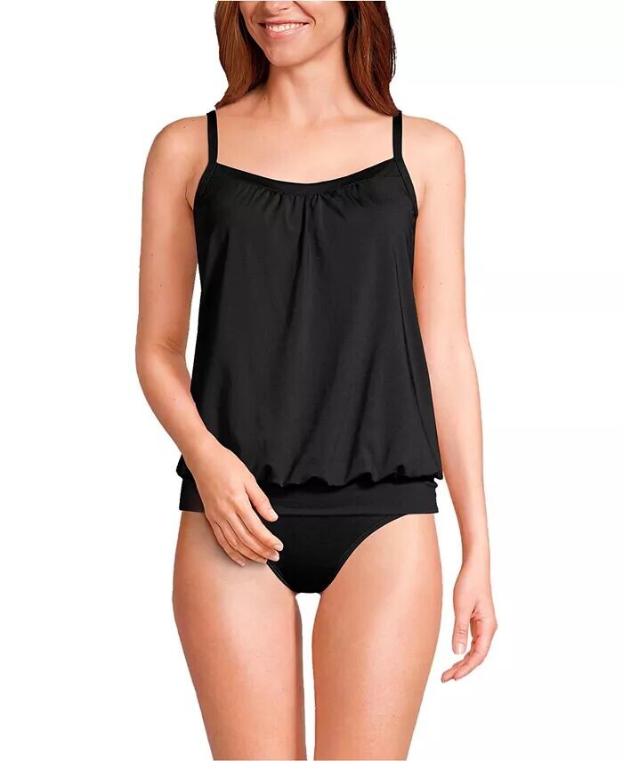 Женский блузон, скрывающий живот, танкини, купальник, верх, регулируемые бретели Lands' End, черный 
Женский блузон, скрывающий живот, танкини, купальник, верх, регулируемые бретели Lands' End, черный