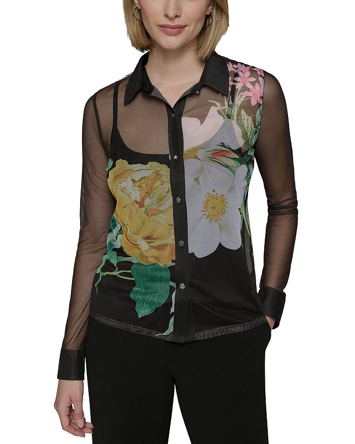 Сетчатая блузка с цветочным принтом KARL LAGERFELD PARIS, черный
Сетчатая блузка с цветочным принтом KARL LAGERFELD PARIS, черный