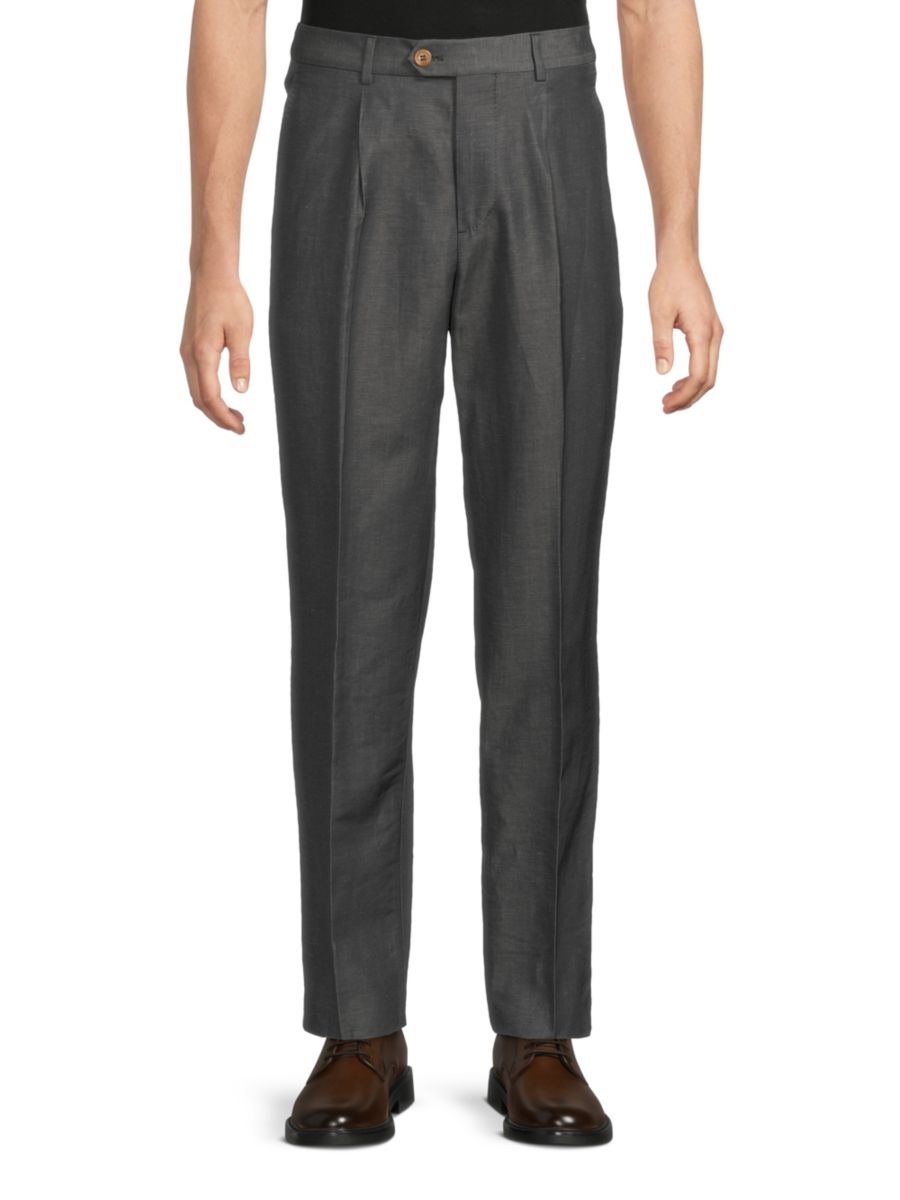 Шерстяные и льняные брюки со складками Brunello Cucinelli, серый
Шерстяные и льняные брюки со складками Brunello Cucinelli, серый