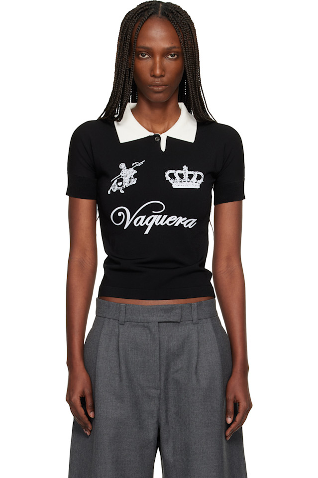 Vaquera Черное вязаное поло
Vaquera Черное вязаное поло