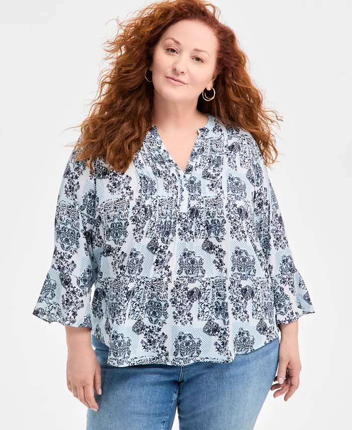 Блузка больших размеров с принтом и защипами Style & Co, синий
Блузка больших размеров с принтом и защипами Style & Co, синий