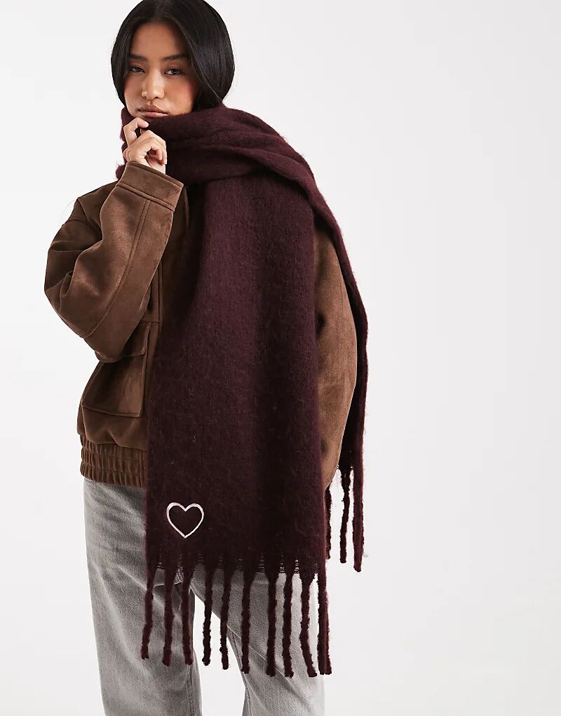 Вязаный шарф с кисточками от Miss Selfridge сливового цвета
Вязаный шарф с кисточками от Miss Selfridge сливового цвета