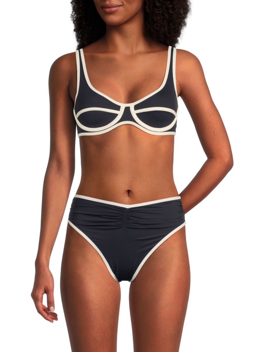 Верх бикини на косточках с контрастной отделкой и глубоким вырезом WeWoreWhat, цвет Dark Navy Off White
Верх бикини на косточках с контрастной отделкой и глубоким вырезом WeWoreWhat, цвет Dark Navy Off White