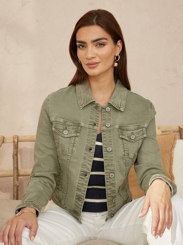 Стрейчевая джинсовая куртка Yumi, зеленый
Стрейчевая джинсовая куртка Yumi, зеленый