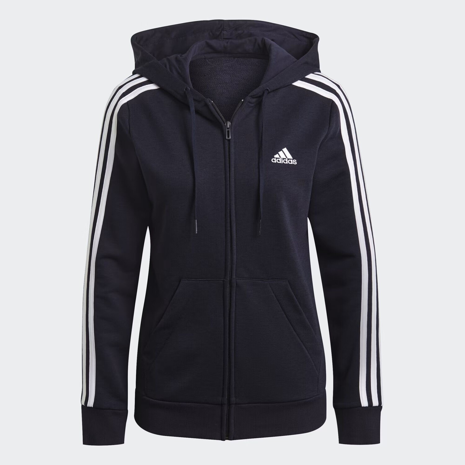 Толстовка с молнией во всю длину и тремя полосками Essentials из френч терри Adidas, цвет Legend Ink/White
Толстовка с молнией во всю длину и тремя полосками Essentials из френч терри Adidas, цвет Legend Ink/White