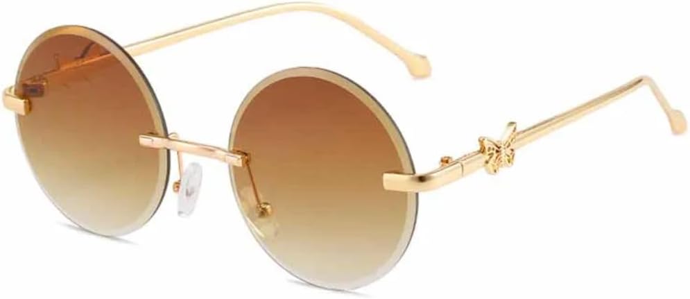 Модные большие круглые солнцезащитные очки без оправы для женщин, роскошные очки с декором в виде бабочек, металлические дужки, мужские дорожные очки UV400 TVTBBVV, Gold Gradient Tea
Модные большие круглые солнцезащитные очки без оправы для женщин, роскошные очки с декором в виде бабочек, металлические дужки, мужские дорожные очки UV400 TVTBBVV, Gold Gradient Tea