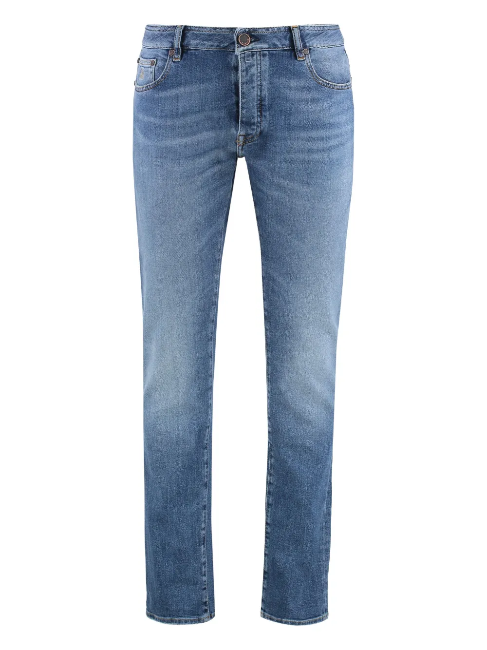 Джинсы с пятью карманами и нашивкой-логотипом Moorer, синий
Джинсы с пятью карманами и нашивкой-логотипом Moorer, синий