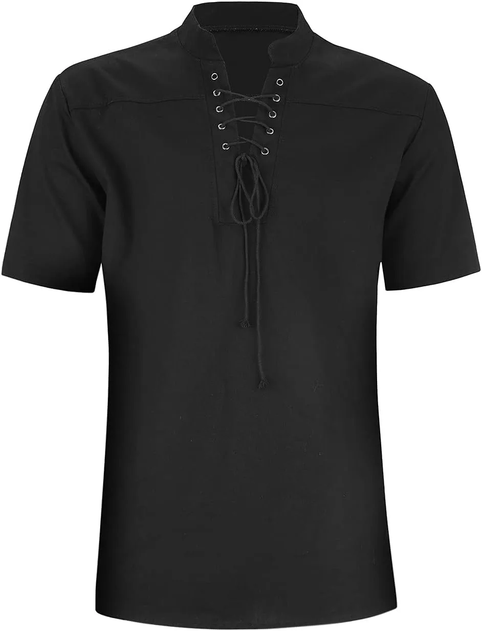 Мужская хлопковая льняная рубашка с кружевной шнуровкой, casual, короткий рукав, V-образный вырез xoxingysm
Мужская хлопковая льняная рубашка с кружевной шнуровкой, casual, короткий рукав, V-образный вырез xoxingysm