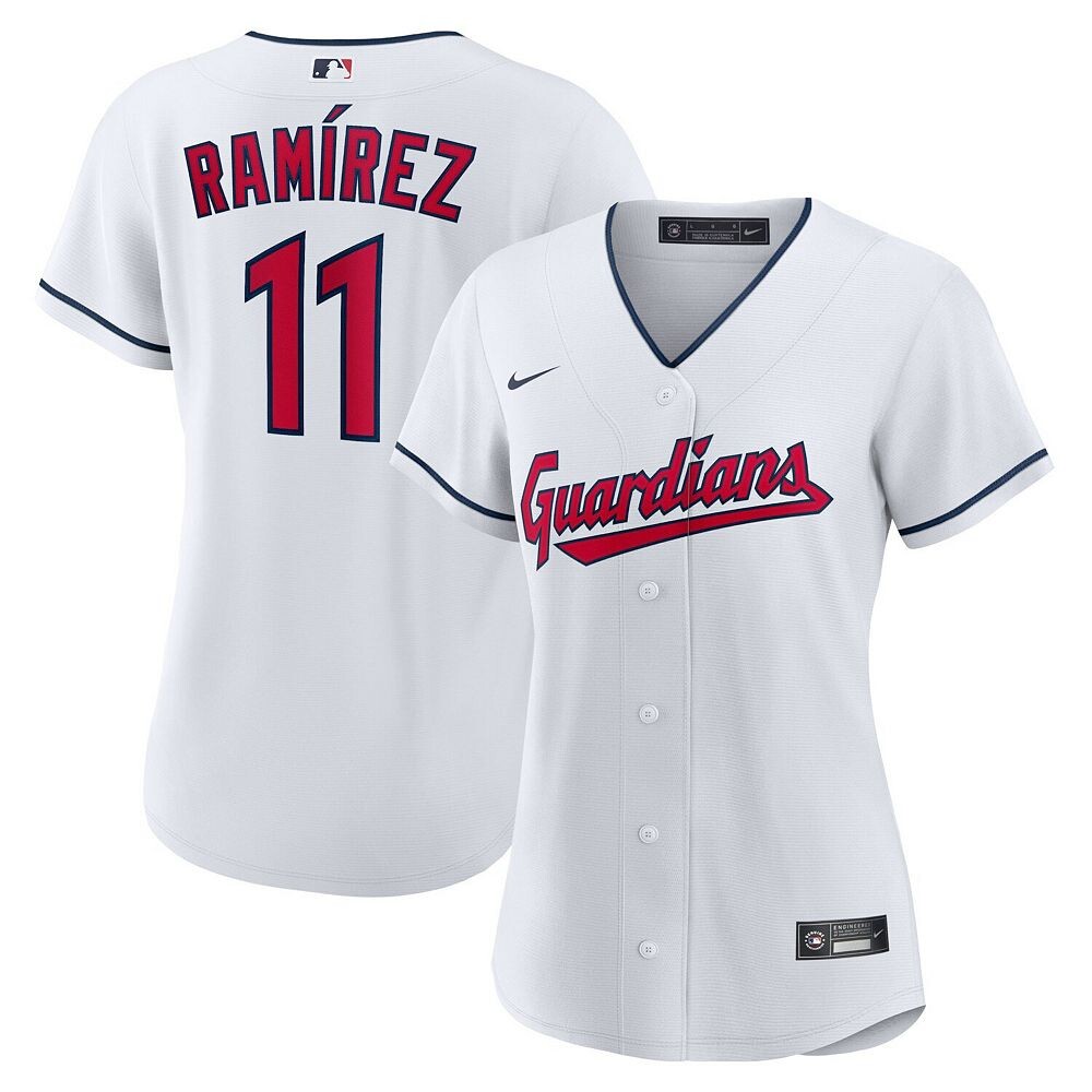 Женская белая футболка Nike Jose Ramirez Cleveland Guardians Home Replica Player, цвет Grd White
Женская белая футболка Nike Jose Ramirez Cleveland Guardians Home Replica Player, цвет Grd White