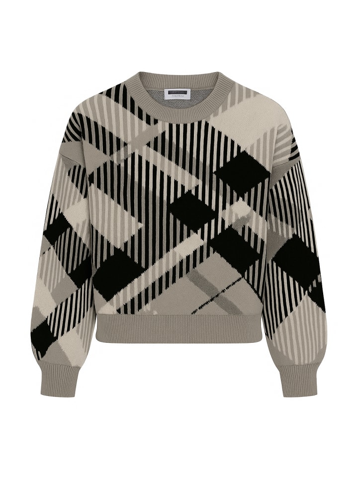 Стильный свободный клетчатый свитер с круглым вырезом серого цвета. Noisy may
Стильный свободный клетчатый свитер с круглым вырезом серого цвета. Noisy may