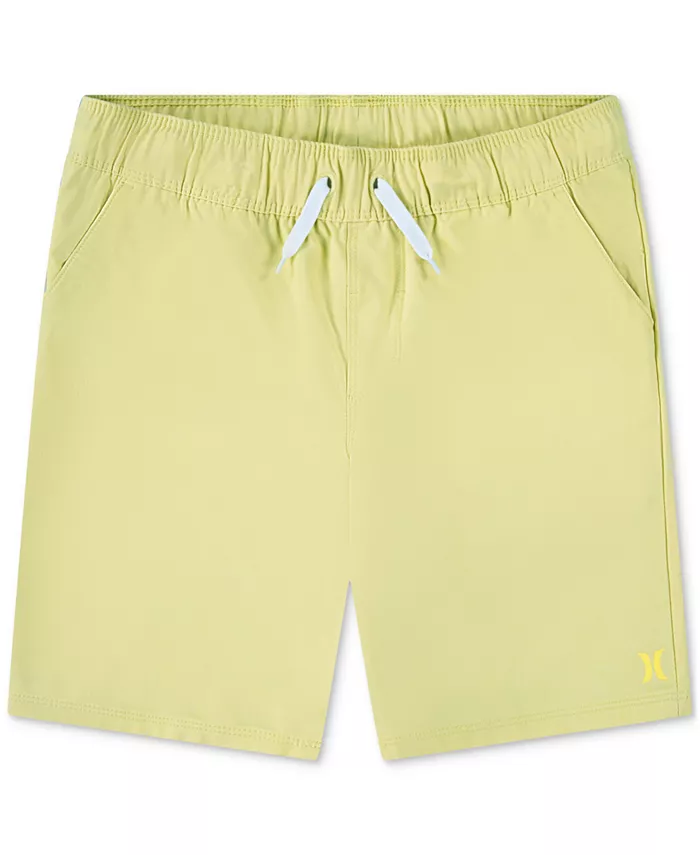 Гибридные эластичные шорты Big Boys с удобной посадкой без застежки Hurley, желтый 
Гибридные эластичные шорты Big Boys с удобной посадкой без застежки Hurley, желтый