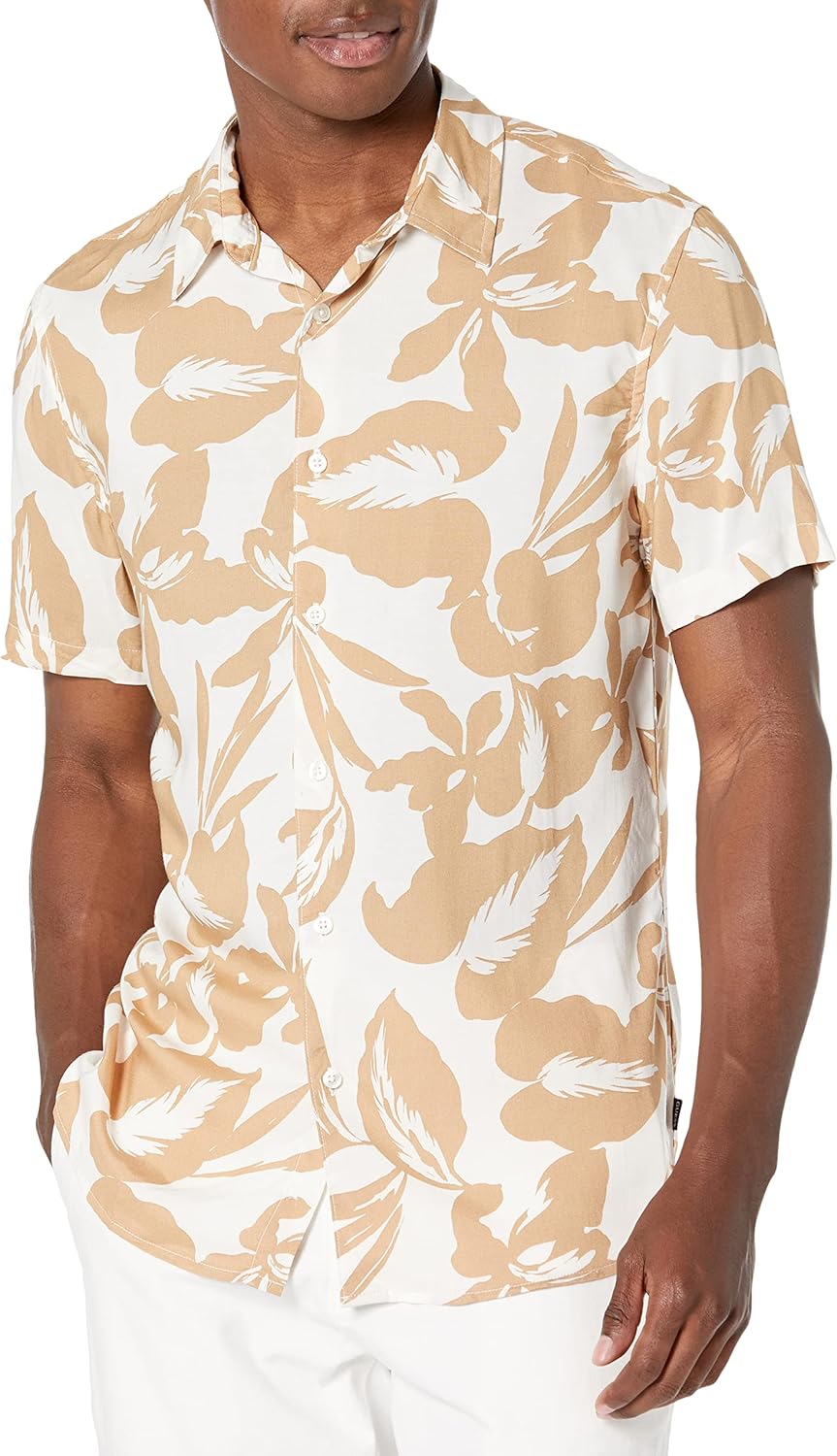 Мужская рубашка GUESS с коротким рукавом из эко-вискозы в стиле ретро с пальмами, Retro Palm Tan
Мужская рубашка GUESS с коротким рукавом из эко-вискозы в стиле ретро с пальмами, Retro Palm Tan