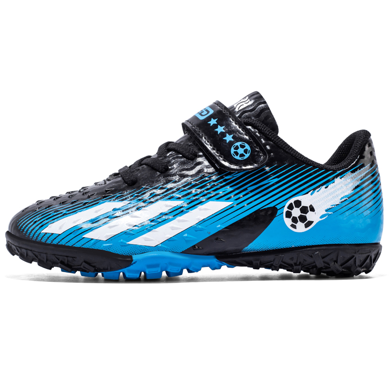 Футбольные бутсы детские, с низким верхом, противоскользящие, с амортизацией от ударов и ударов, устойчивые к истиранию SAINT WATERS, черный/синий 
Футбольные бутсы детские, с низким верхом, противоскользящие, с амортизацией от ударов и ударов, устойчивые к истиранию SAINT WATERS, черный/синий