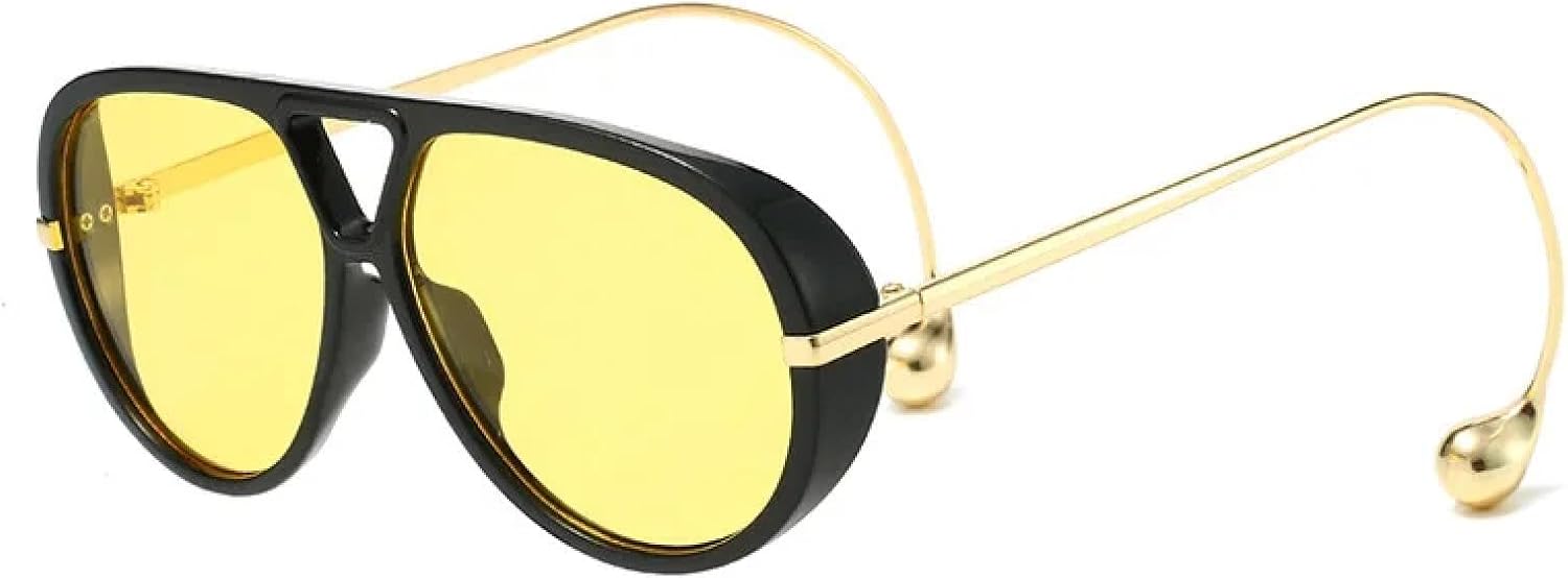 Винтажные солнцезащитные очки большого размера, унисекс, с двойной перемычкой, защита от УФ-излучения UV400, модные очки в стиле панк, популярные TKKTLLT, Black-yellow
Винтажные солнцезащитные очки большого размера, унисекс, с двойной перемычкой, защита от УФ-излучения UV400, модные очки в стиле панк, популярные TKKTLLT, Black-yellow