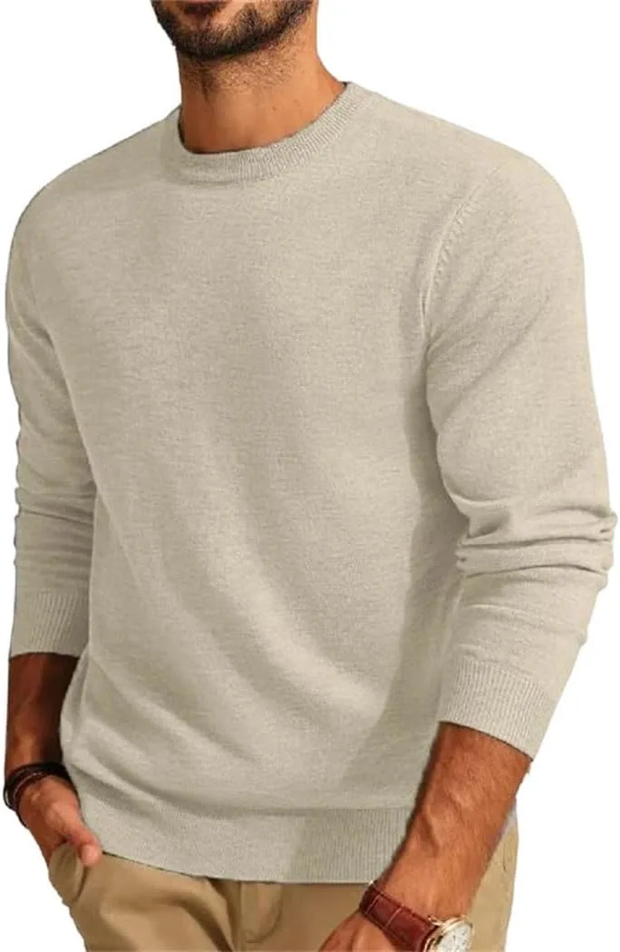 Мужской свитер с круглым вырезом легкий вязаный с длинным рукавом
Мужской свитер с круглым вырезом легкий вязаный с длинным рукавом