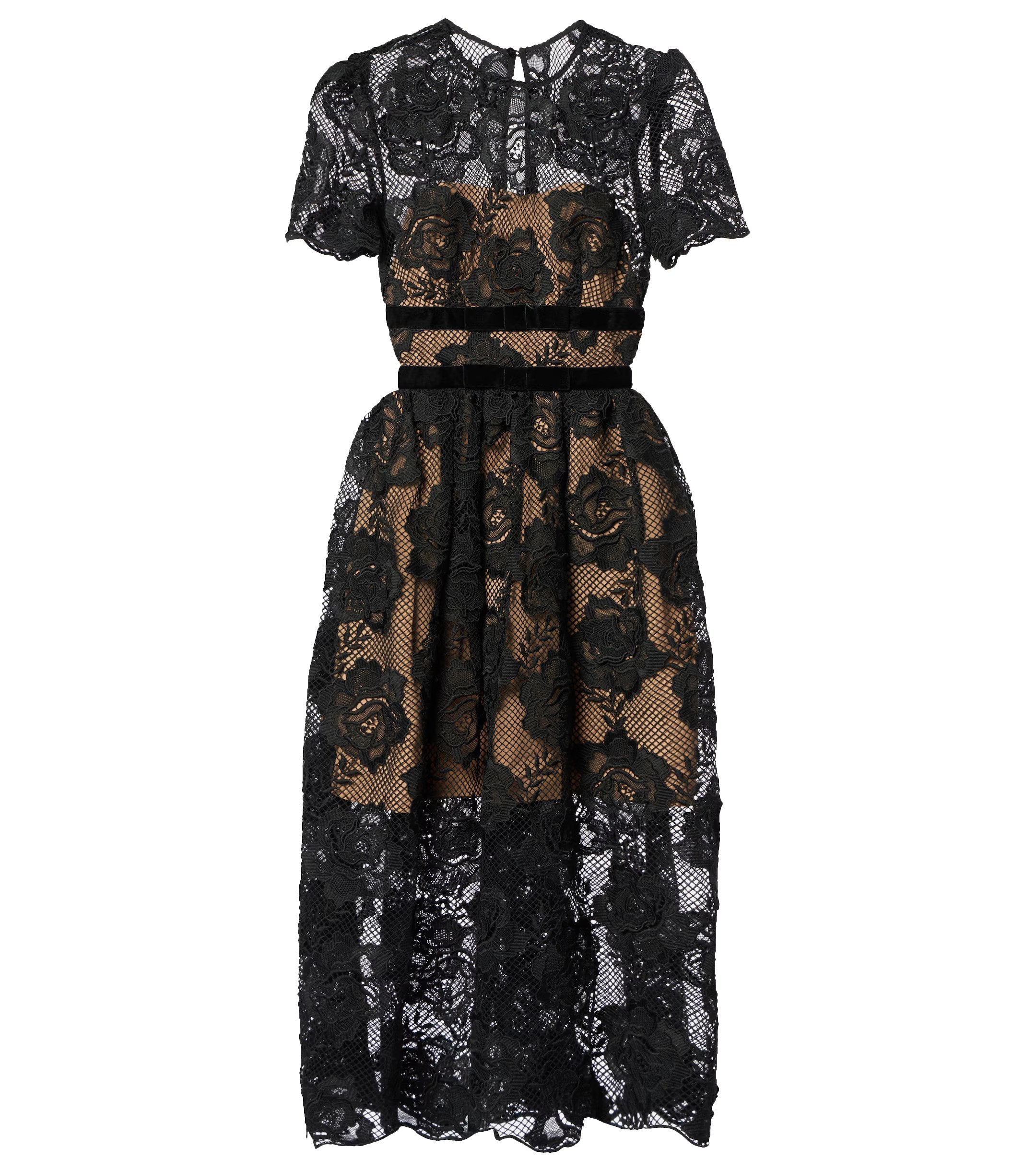 Платье миди Self-Portrait из кружевного бархата с бантом, черное
Платье миди Self-Portrait из кружевного бархата с бантом, черное