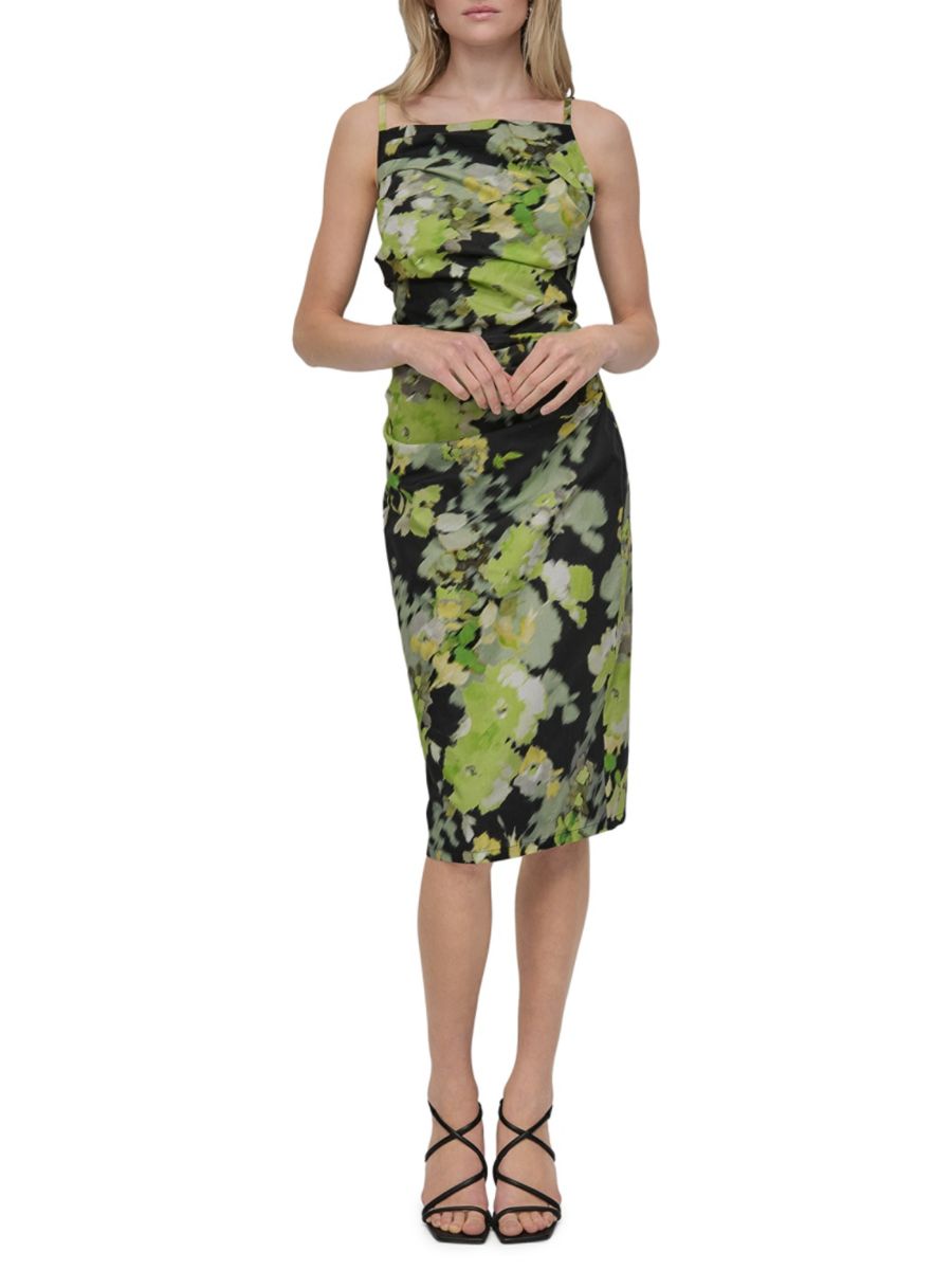 Платье-футляр миди с цветочным принтом и сборками DKNY, черный мульти
Платье-футляр миди с цветочным принтом и сборками DKNY, черный мульти