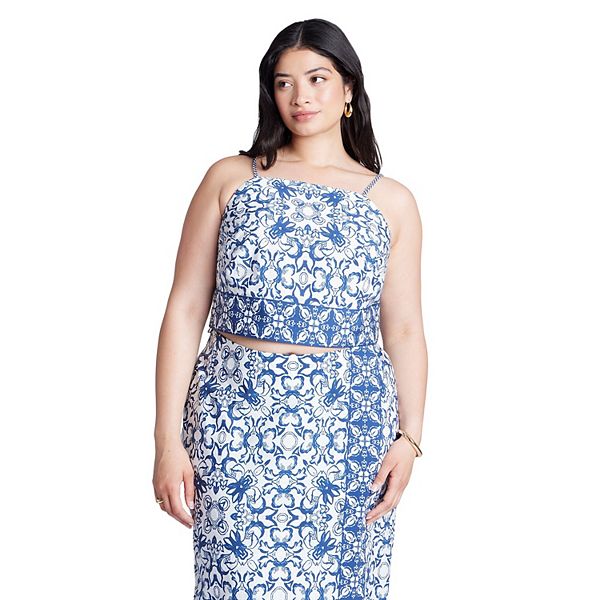 Женский плюс сайз укороченный топ с принтом Eloquii
Женский плюс сайз укороченный топ с принтом Eloquii