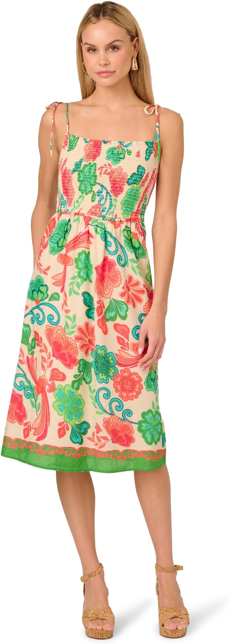 Платье Adrianna Papell Smocked Printed Placement Dress, Ivory Multi
Платье Adrianna Papell Smocked Printed Placement Dress, Ivory Multi