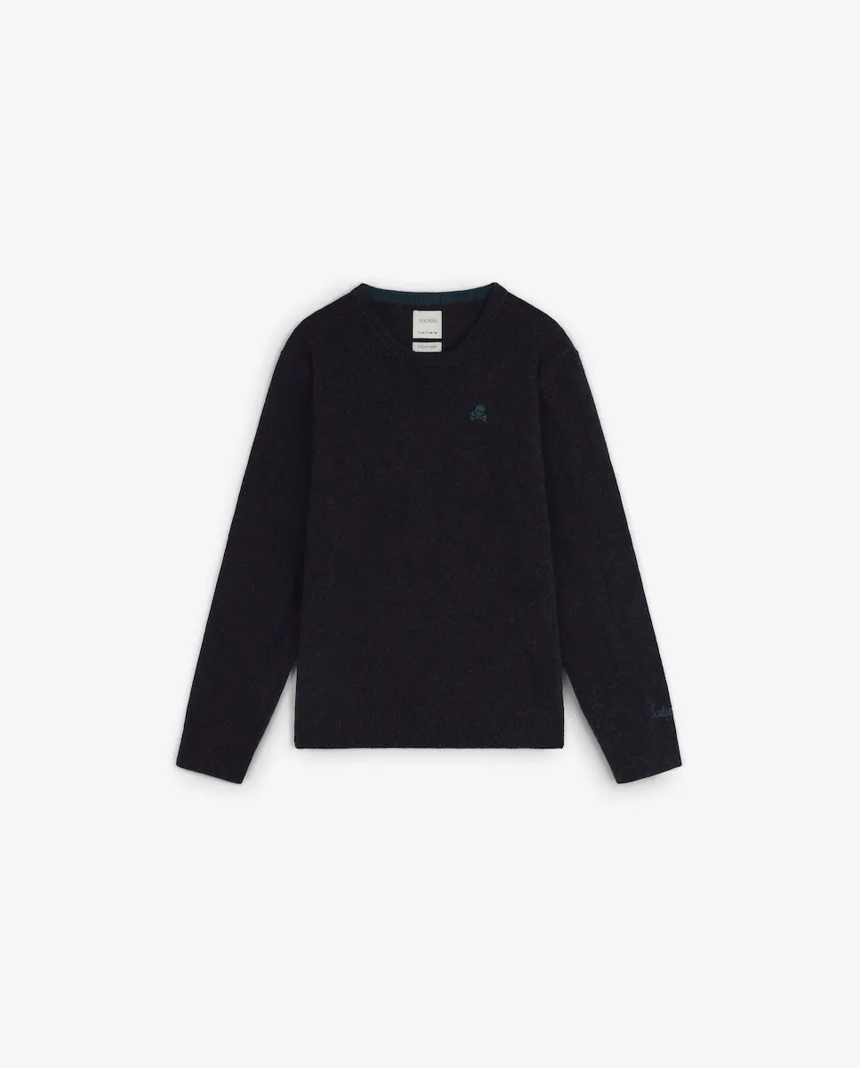 Детский свитер классического кроя с вышитым логотипом Scalpers, темно-синий
Детский свитер классического кроя с вышитым логотипом Scalpers, темно-синий
