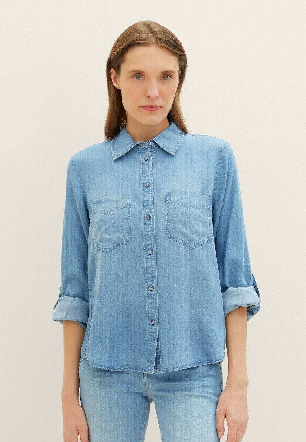 Блузка-рубашка TOM TAILOR, цвет clean mid stone blue denim
Блузка-рубашка TOM TAILOR, цвет clean mid stone blue denim