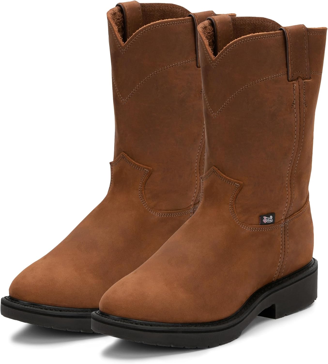 Ботинки для мужчин Justin Conductor 10 - с круглым носком, верх из премиальной цельнозерновой кожи, подошва с противоскользящим рисунком, сертифицировано по стандарту EH, Hazel
Ботинки для мужчин Justin Conductor 10 - с круглым носком, верх из премиальной цельнозерновой кожи, подошва с противоскользящим рисунком, сертифицировано по стандарту EH, Hazel