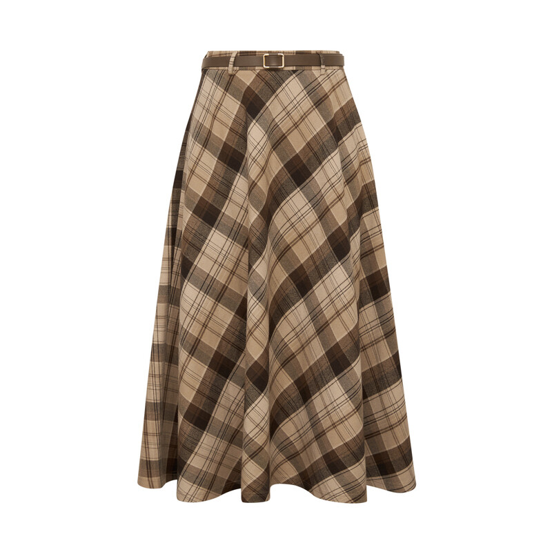 Женская юбка-колокол Deep Breath средней длины в британском стиле с поясом, кофе
Женская юбка-колокол Deep Breath средней длины в британском стиле с поясом, кофе