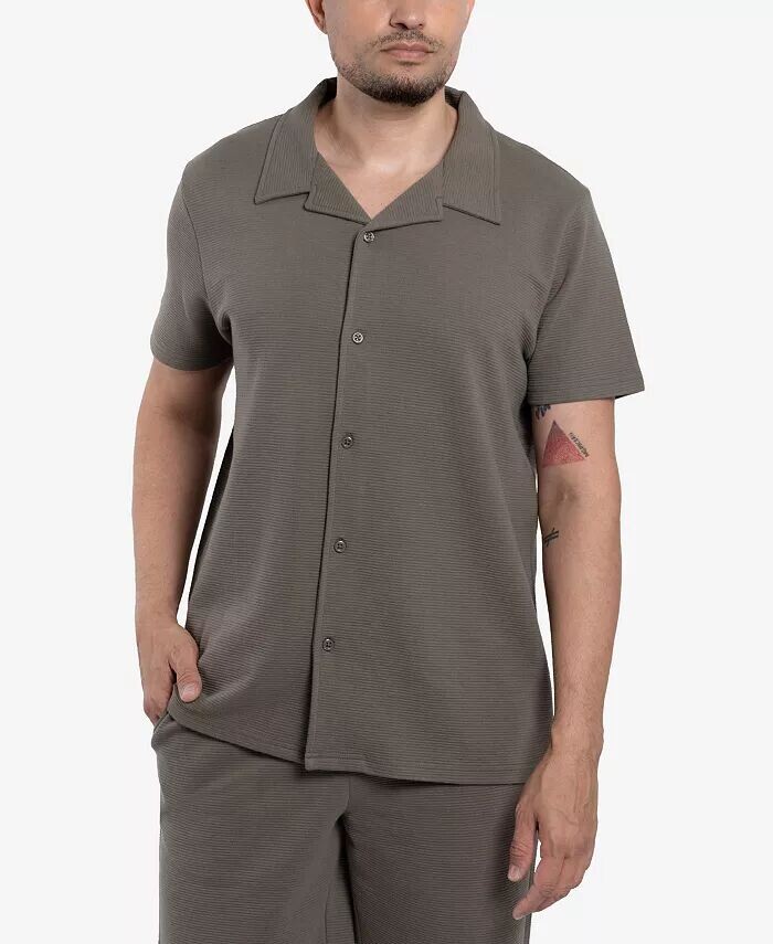 Мужская текстурированная рубашка на пуговицах с коротким рукавом и лагерным воротником SPRING + MERCER, зеленый
Мужская текстурированная рубашка на пуговицах с коротким рукавом и лагерным воротником SPRING + MERCER, зеленый