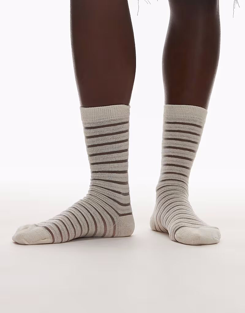 Носки Topshop Sheer в полоску, кремового цвета
Носки Topshop Sheer в полоску, кремового цвета