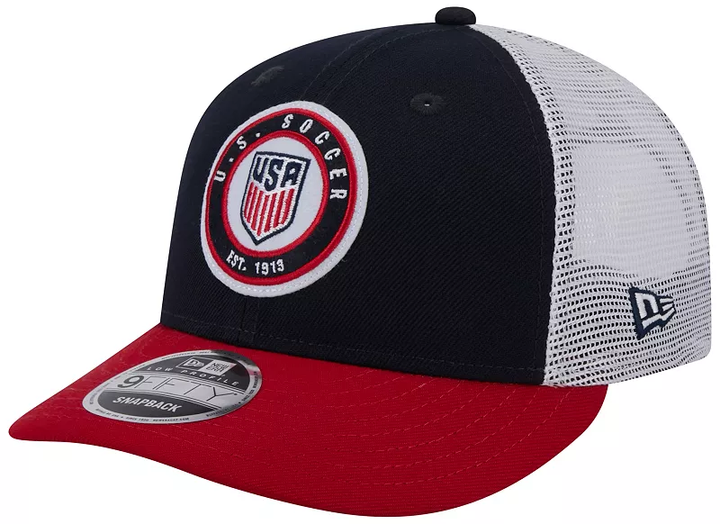 Темно-синяя кепка дальнобойщика New Era для взрослых USMNT 2023 9Fifty Throwback
Темно-синяя кепка дальнобойщика New Era для взрослых USMNT 2023 9Fifty Throwback