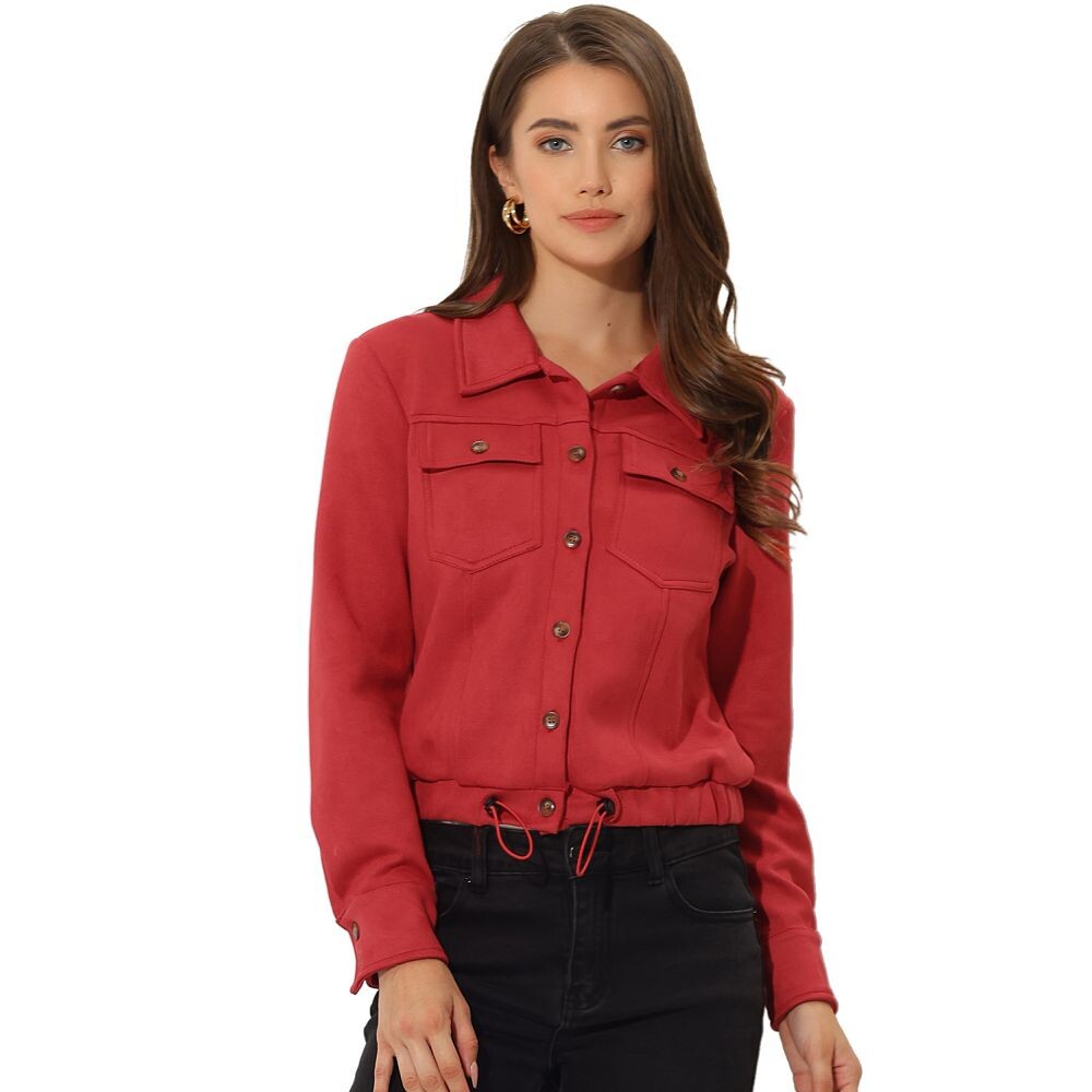 Женская укороченная мотоциклетная куртка из искусственной замши с острым воротником на пуговицах ALLEGRA K, красный
Женская укороченная мотоциклетная куртка из искусственной замши с острым воротником на пуговицах ALLEGRA K, красный