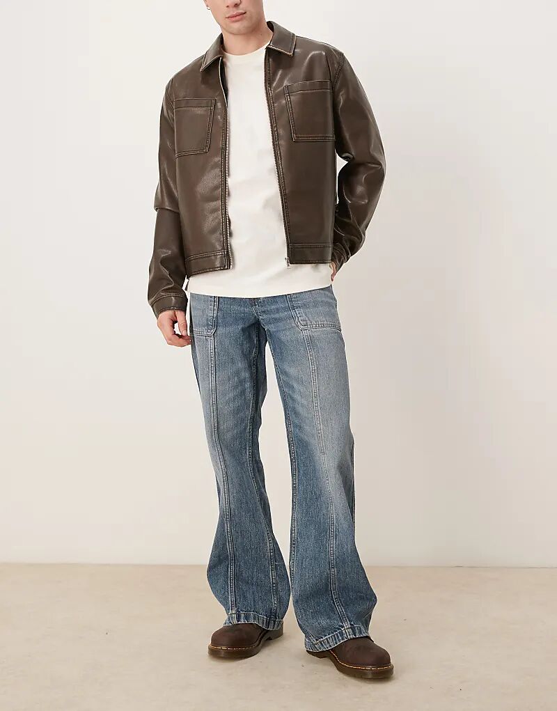 Широкие расклешенные джинсы со швами в цвете средне-синего мытья ASOS DESIGN
Широкие расклешенные джинсы со швами в цвете средне-синего мытья ASOS DESIGN