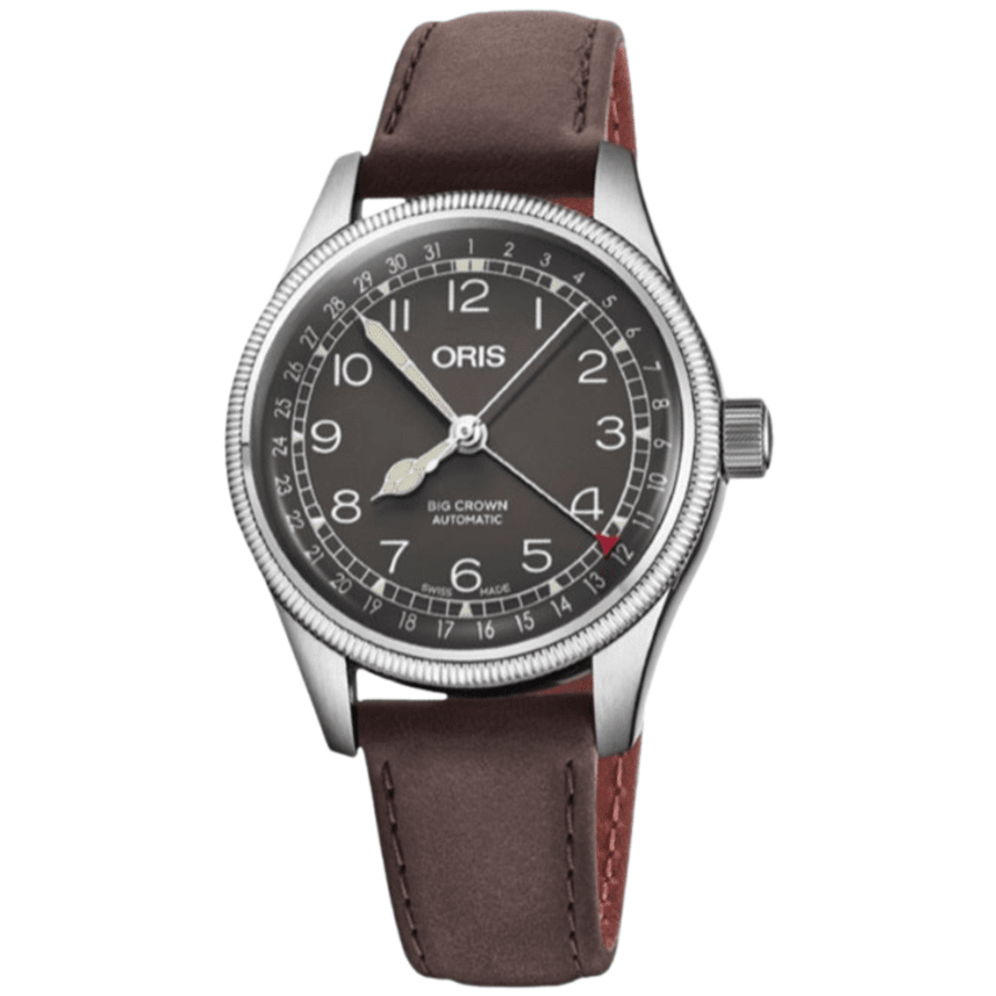 Oris Big Crown Pointer Date Automatic Черный циферблат Коричневый кожаный ремешок Унисекс Часы 01 754 7749 4064-07 5 17 67G
Oris Big Crown Pointer Date Automatic Черный циферблат Коричневый кожаный ремешок Унисекс Часы 01 754 7749 4064-07 5 17 67G