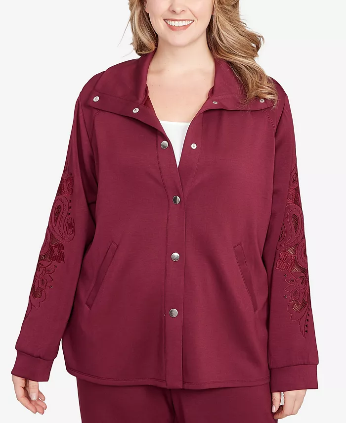 Куртка размера плюс с вышитыми цветочными вырезами на кнопках Ruby Rd., фиолетовый
Куртка размера плюс с вышитыми цветочными вырезами на кнопках Ruby Rd., фиолетовый